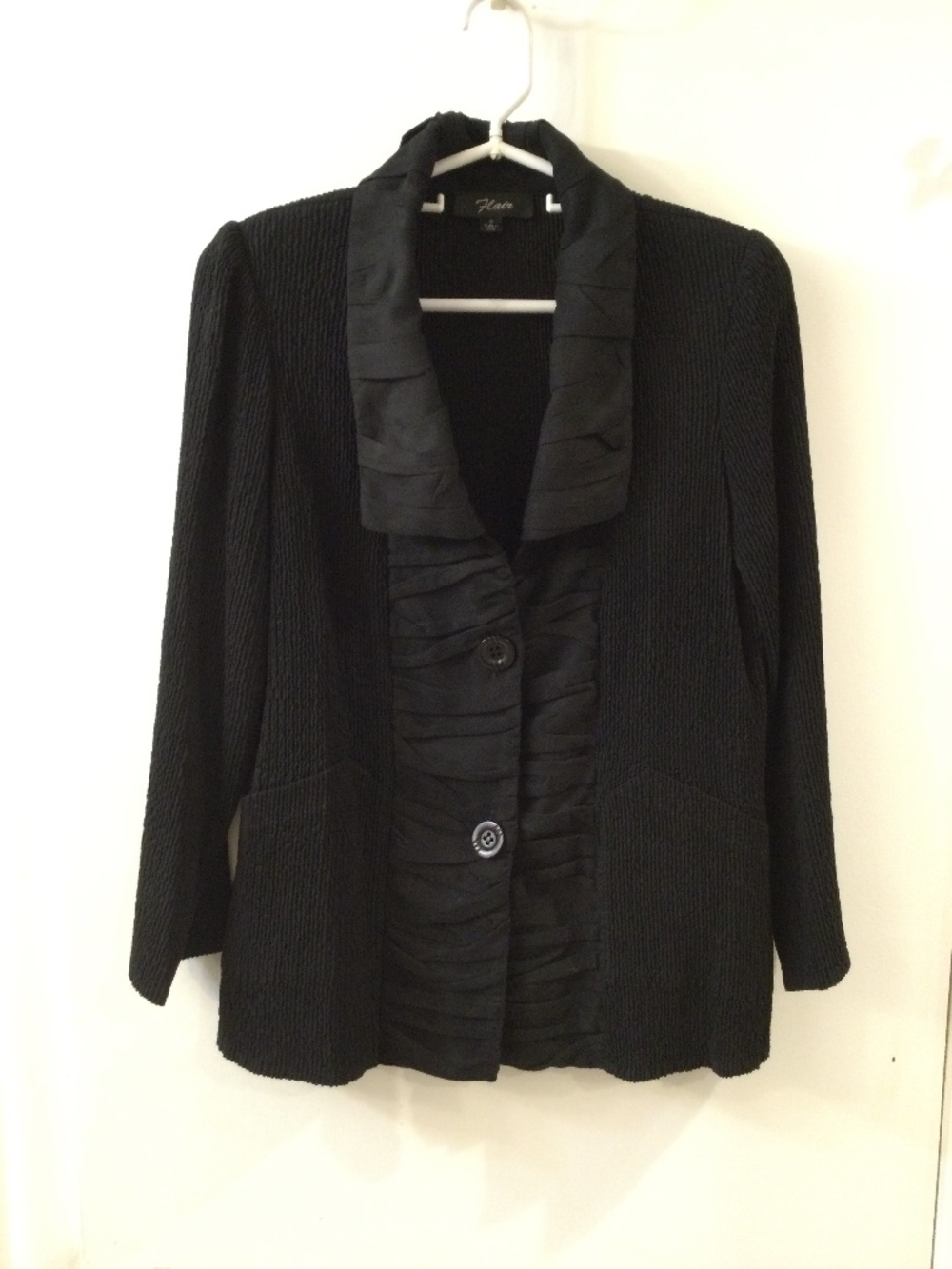 Flair Lightweight Textured Blazer  Jacket Cardigan Size S Charcoal